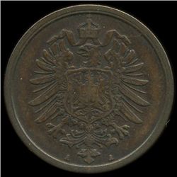 1874A Germany 2pf VF/XF ERROR (COI-9792)