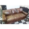 Image 1 : BROWN LEATHER 3 SEAT SOFA AND SIDE CHAIR