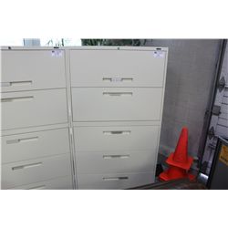 GLOBAL BEIGE 5 DRAWER LATERAL FILE CABINET