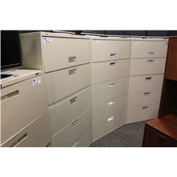 HON BEIGE 5 DRAWER LATERAL FILE CABINET
