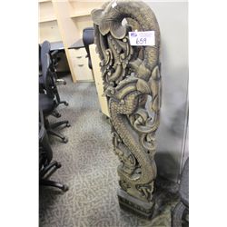 2 WOOD CARVED STATUES