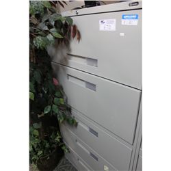 GREY 5 DRAWER LATERAL FILE CABINET