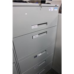 GREY 5 DRAWER LATERAL FILE CABINET