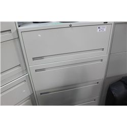 GREY 4 DRAWER LATERAL FILE CABINET