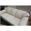 Image 1 : BEIGE LEATHER SOFA AND BLACK LOVESEAT