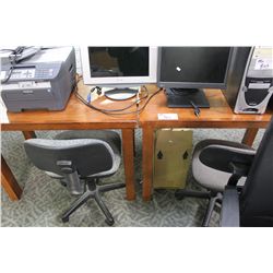 2 TABLES AND 2 STENO CHAIRS