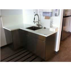 74" X 40" STAINLESS STEEL KITCHEN CABINET WITH
