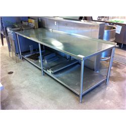 100" X 36" STAINLESS STEEL COUNTER