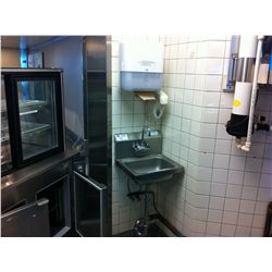 SMALL STAINLESS STEEL HAND SINK WITH PAPER TOWEL