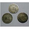 Image 2 : (3) THREE CENT SILVERS 1852 VG, 1853 VG, 1853 VG-FINE