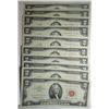 Image 1 : 10 AU/CU about 1/2 are CU  1963 red seal $2