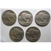 Image 2 : 5  1917D Buffalo nickels solid date G/VG