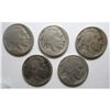 Image 1 : 5  1917S Buffalo nickels 2 clear dates 3 weak dates