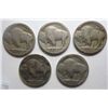 Image 2 : 5  1917S Buffalo nickels 2 clear dates 3 weak dates