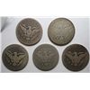 Image 2 : 5  1897O Barber quarters  borderline good with typical weak rev.