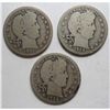Image 1 : 3  1914S Barber quarters  borderline good with typical weak rev.