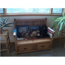 Pine Bench with under drawers