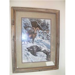 Bighorn sheep print framed and matted
