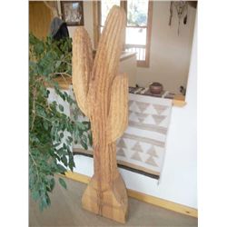 Log Carving. Saguaro cactus beautiful carving, very accurate.