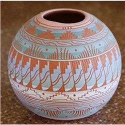 Native American Pottery, etched Signed: Carol and David Willie. Navajo