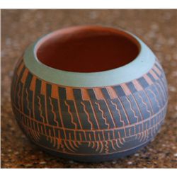 Native American Pottery, etched Signed: D.J. (Dena Johnson?)