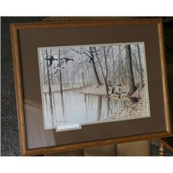 Ducks flying Print by Ken Buklew 1984 276/1500.  Signed