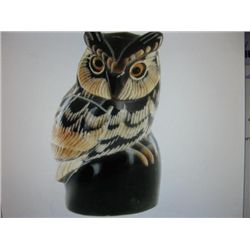 Scrimshaw Great Horned Owl made from Water Buffalo Horn