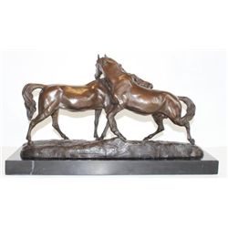 Huge Bronze Sculpture Horse Play