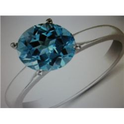 Genuine 2.40 ctw. Round Aqua marine 14 ct. Ring