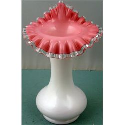 Fenton Glass Peach Crest Jack in the Pulpit Vase