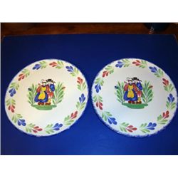 Pair of French faience plates made by Pornic
