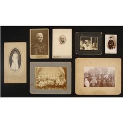 7 Antique Portrait Photographs on Cards-Children, Group