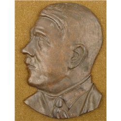 ORIGINAL CAST IRON ADOLF HITLER PROFILE BUST PLAQUE