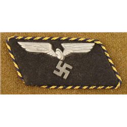 NAZI RAILROAD OFFICER'S COLLAR TAB W/SWASTIKA, RR WHEEL