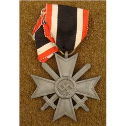 WWII NAZI WAR MERIT CROSS WITH SWORDS ON RIBBON 1939