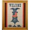 Image 1 : "WELCOME GAR" BANNER FRAMED -CIVIL WAR VETERANS