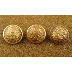 3 Civil War Original Small Gilt Buttons Horstmann Bros