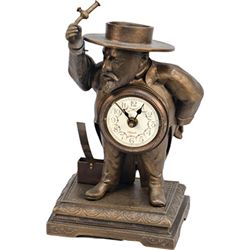Early Bronze Mechanical Figural Match Striking Clock
