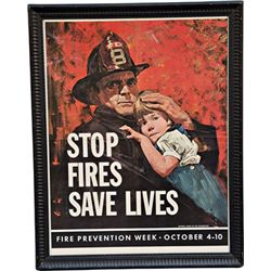 Fire Prevention Week Oct. 4-10 Poster "Stop Fires Sav