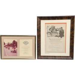 Lot Of 2 Framed Harley Davidson Display's: