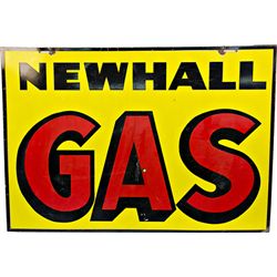 Large  NEWHALL GAS  Double Sided Porcelain Sign