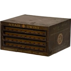 Vintage Star Twist Store Counter Metal & Glass 4-Drawer