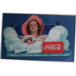 Drink Coca Cola Die-Cut Cardboard Sign c1936