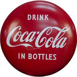 Drink Coca Cola In Bottles Porcelain Button Sign