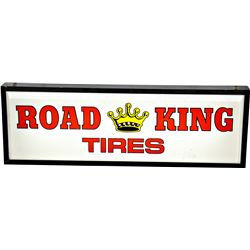 "ROAD KING TIRES" Plastic, Metal Frame Light-Up Adverti