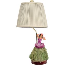 Lamp w/ Hula Girl On Base