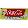 Image 1 : Drink Coca Cola Fountain Service Porcelain Sign