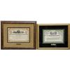 Image 1 : Lot Of 2 Certificates In Frames: