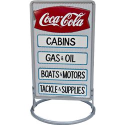 Coca Cola Double Sided Tin & Metal Sidewalk Advertising