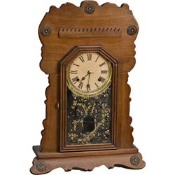 Vintage Walnut "Gingerbread" Style Mantle Clock
